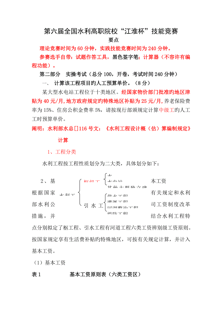 水利工程施工图预算编制实操题要点_第1页