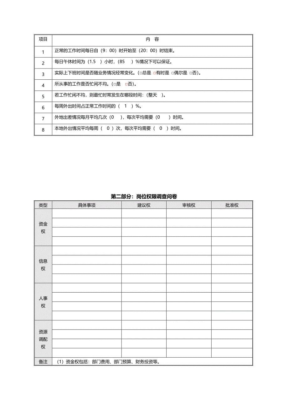 工作分析及岗位任职资格调查问卷_第5页