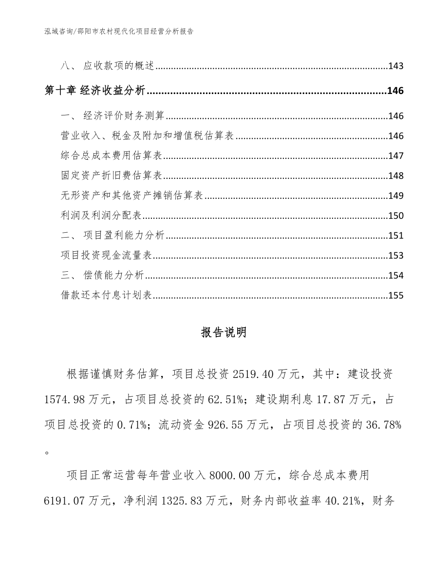 邵阳市农村现代化项目经营分析报告_范文模板_第4页