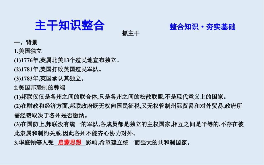 高考历史一轮复习通史版课件：第16讲　美国共和制的确立_第4页