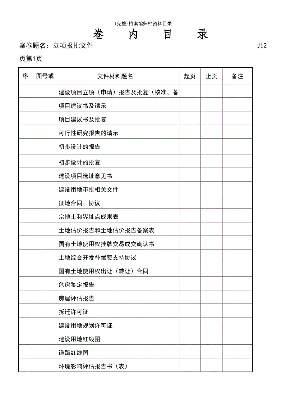 (最新整理)档案馆归档资料目录_第2页