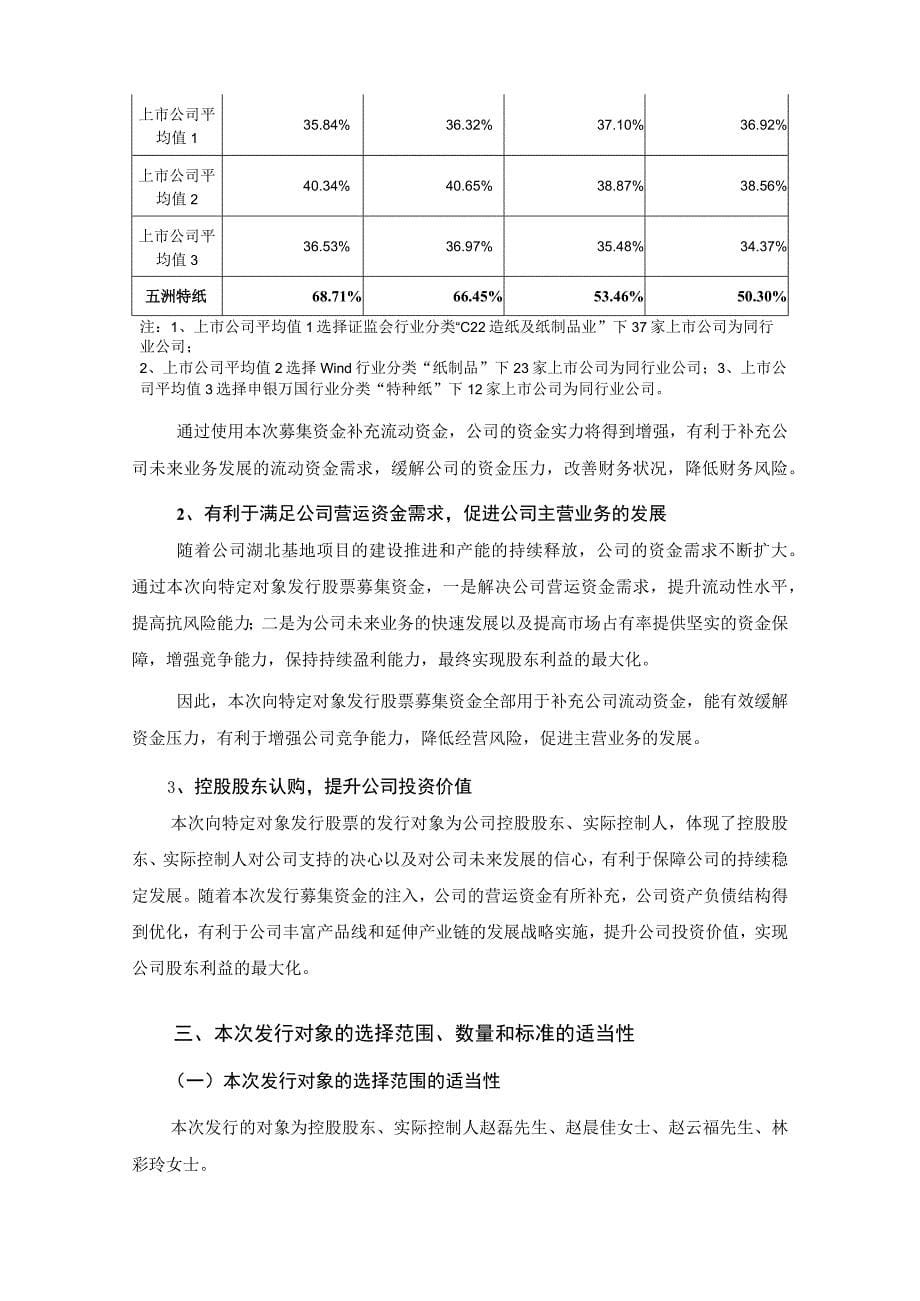 五洲特种纸业集团股份有限公司2023年向特定对象发行股票方案的论证分析报告_第5页