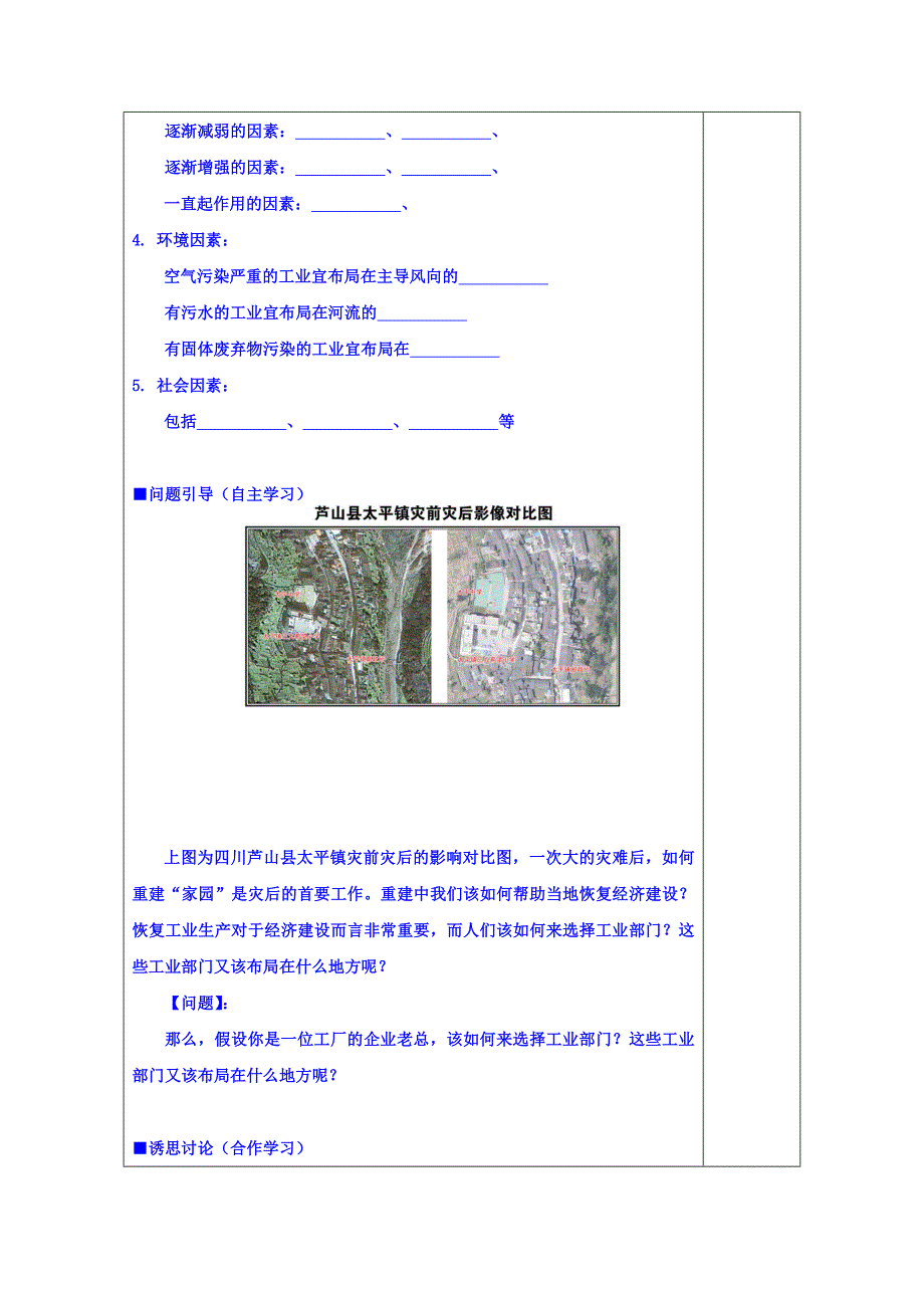 【最新】江苏省滨海县八滩中学高中地理必修二 学案 3.2工业生产与地理环境1_第3页