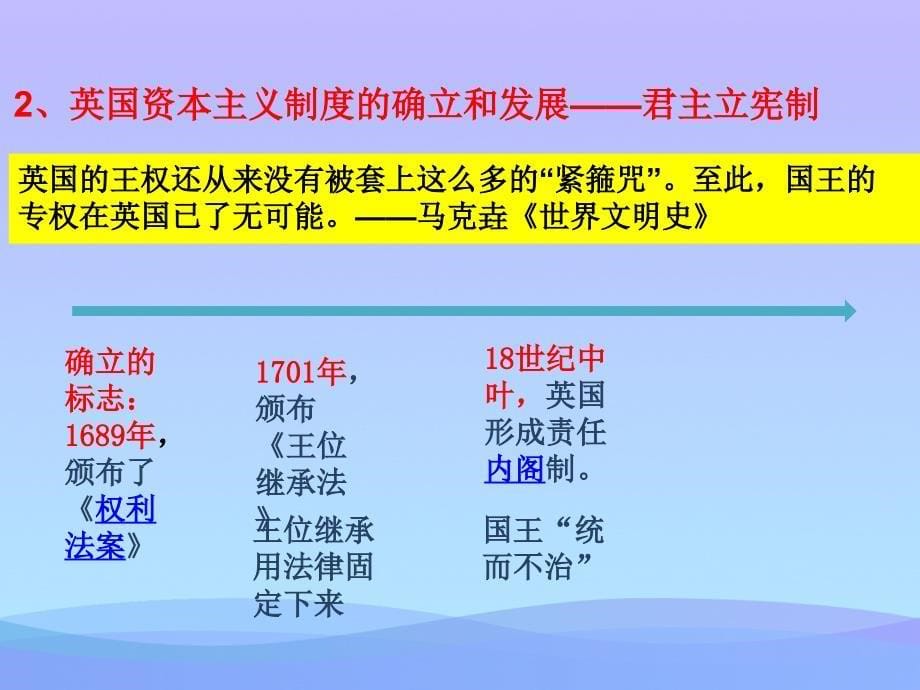 人教统编版必修中外历史纲要下第9课资产阶级革命与资本主义制度的确立优秀课件_第5页