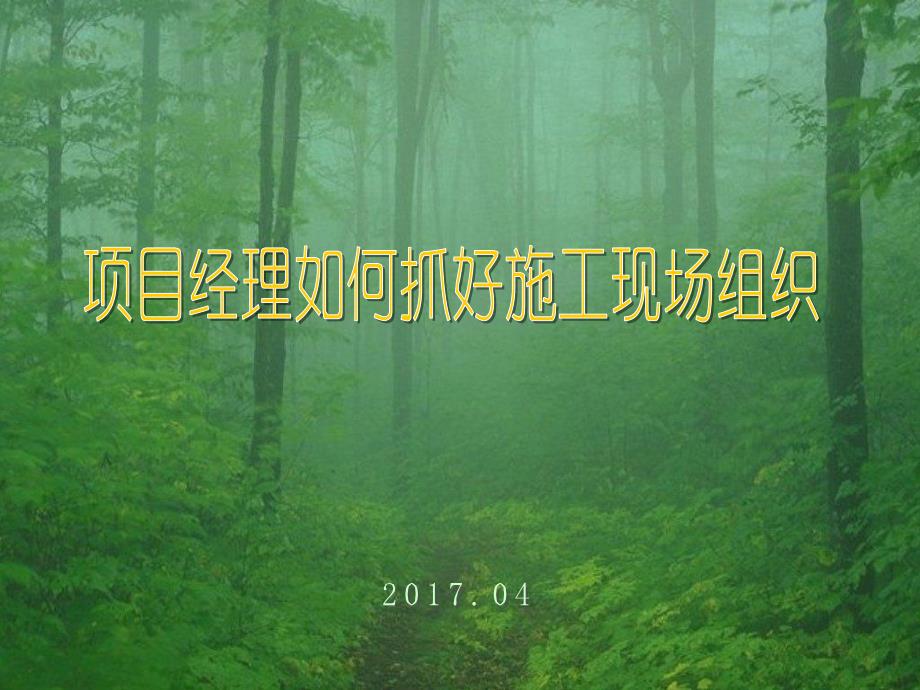 项目经理如何抓好现场施工组织管理(培训课件)_第1页