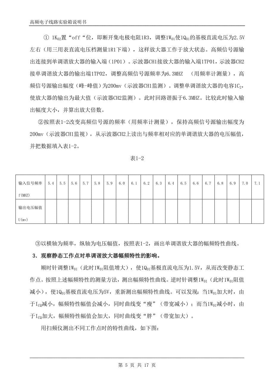 实验1单调谐回路谐振放大器.doc_第5页