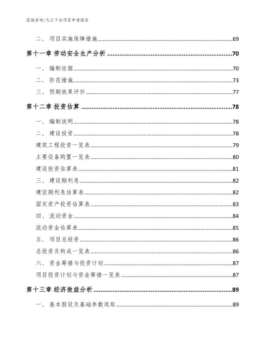 九江干冰项目申请报告模板参考_第5页