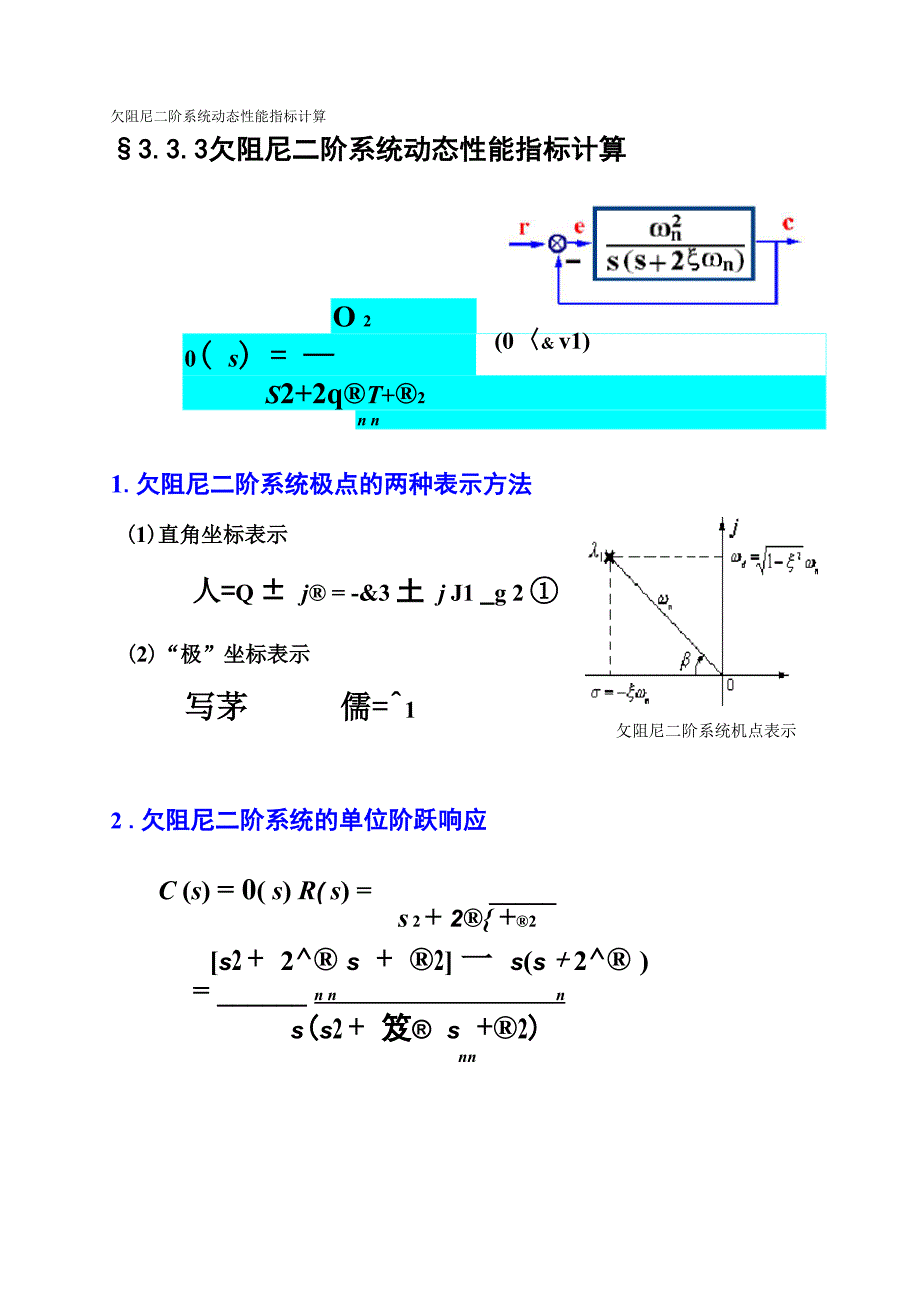 欠阻尼二阶系统动态性能指标计算_第1页