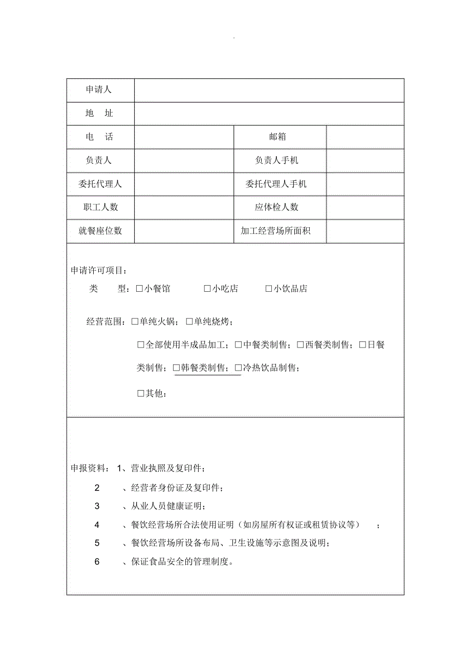 小餐饮许可申请书_第3页