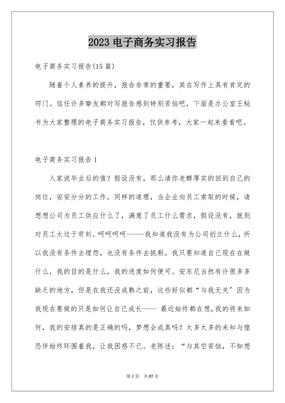 2023年电子商务实习报告4范文.docx_第1页