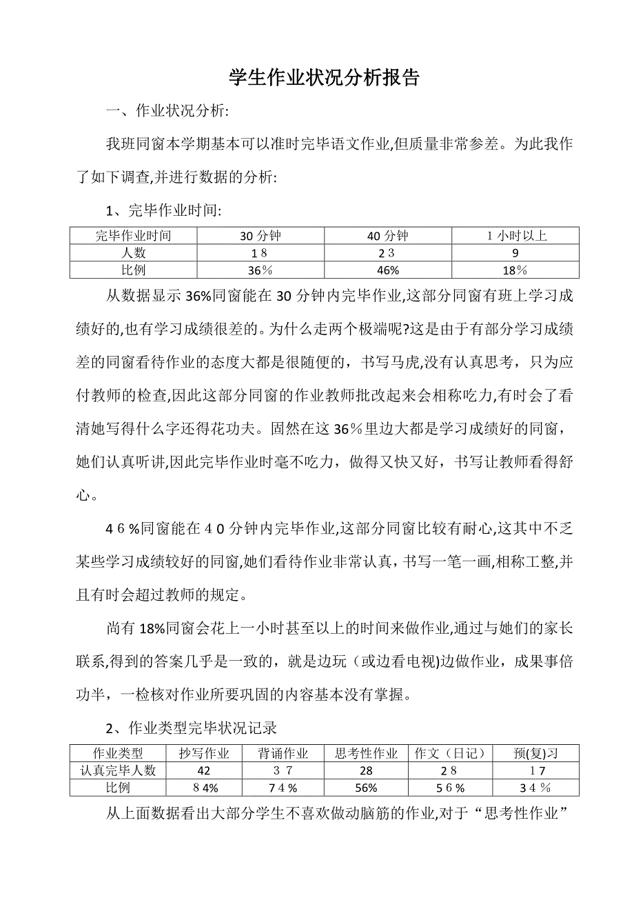 学生作业情况分析报告_第1页