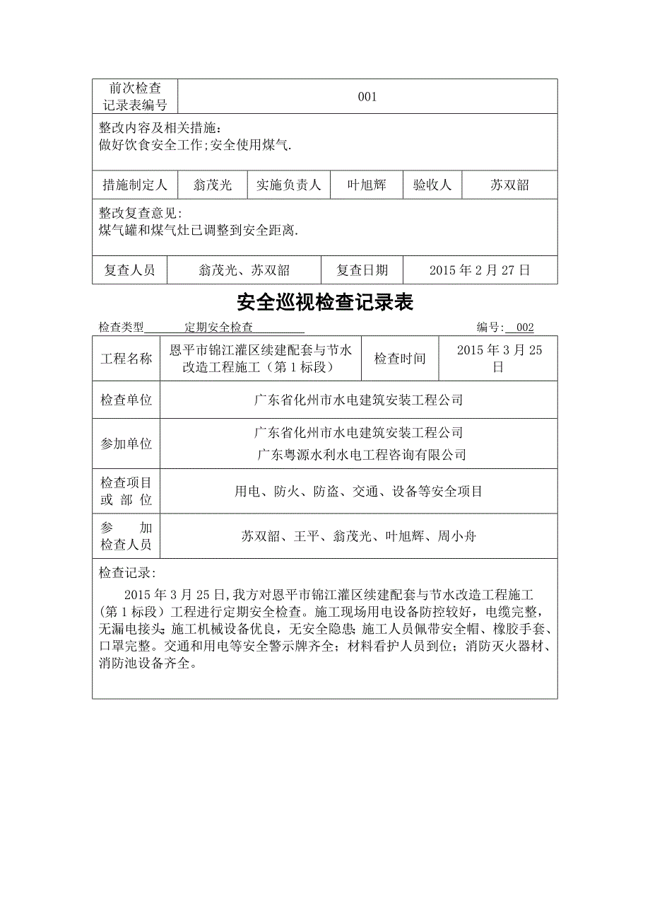 安全检查巡视记录表_第2页