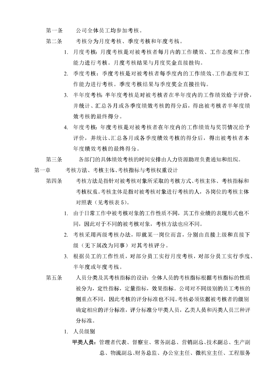 公司绩效考核全套流程表格4_第1页