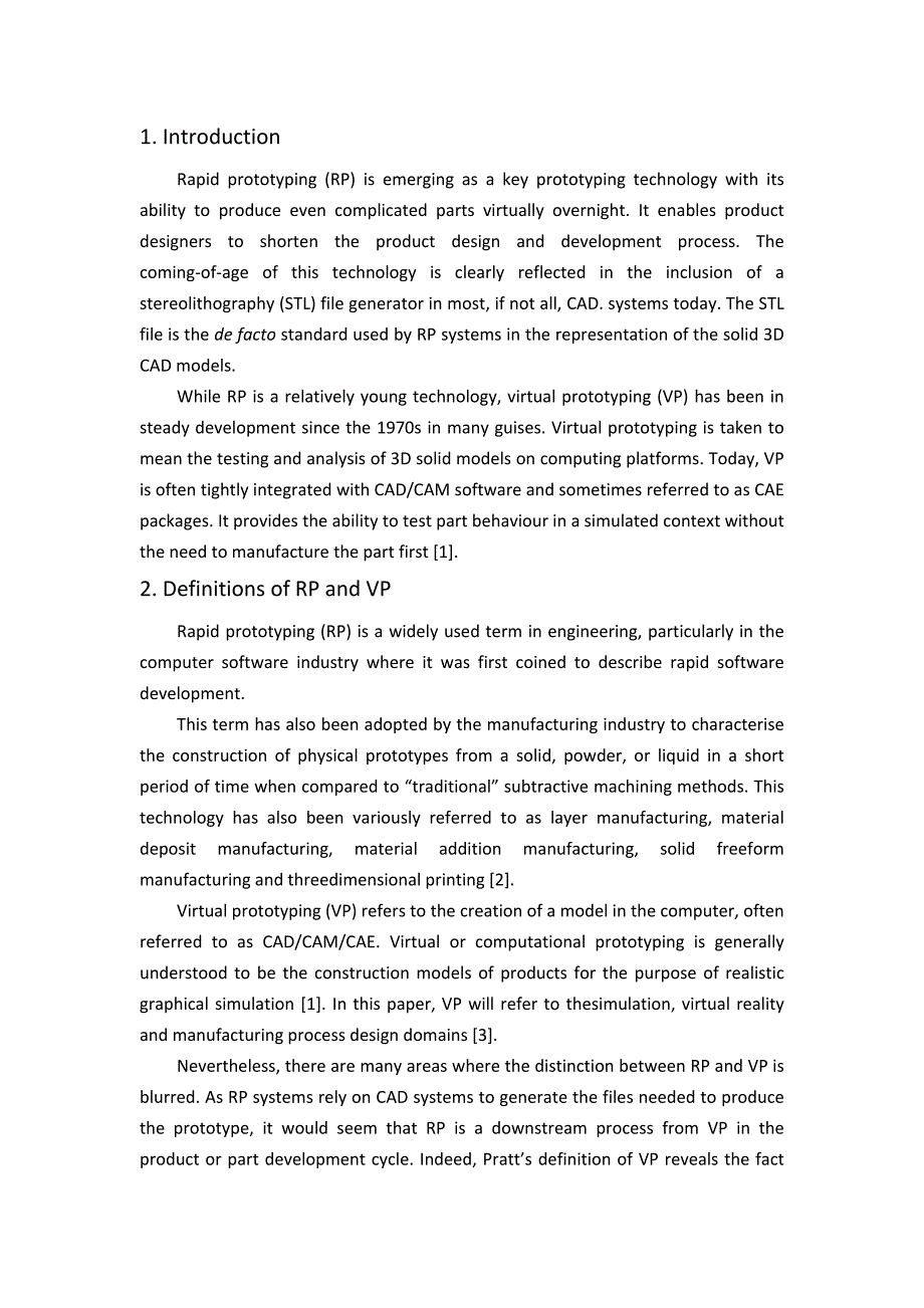 快速成型与虚拟成型在产品设计和制造中的应用毕业课程设计外文文献翻译_第2页