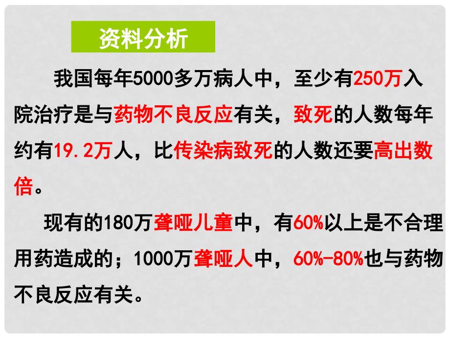 广东省台山市新宁中学八年级生物下册 第二章 用药和急救课件 新人教版_第3页