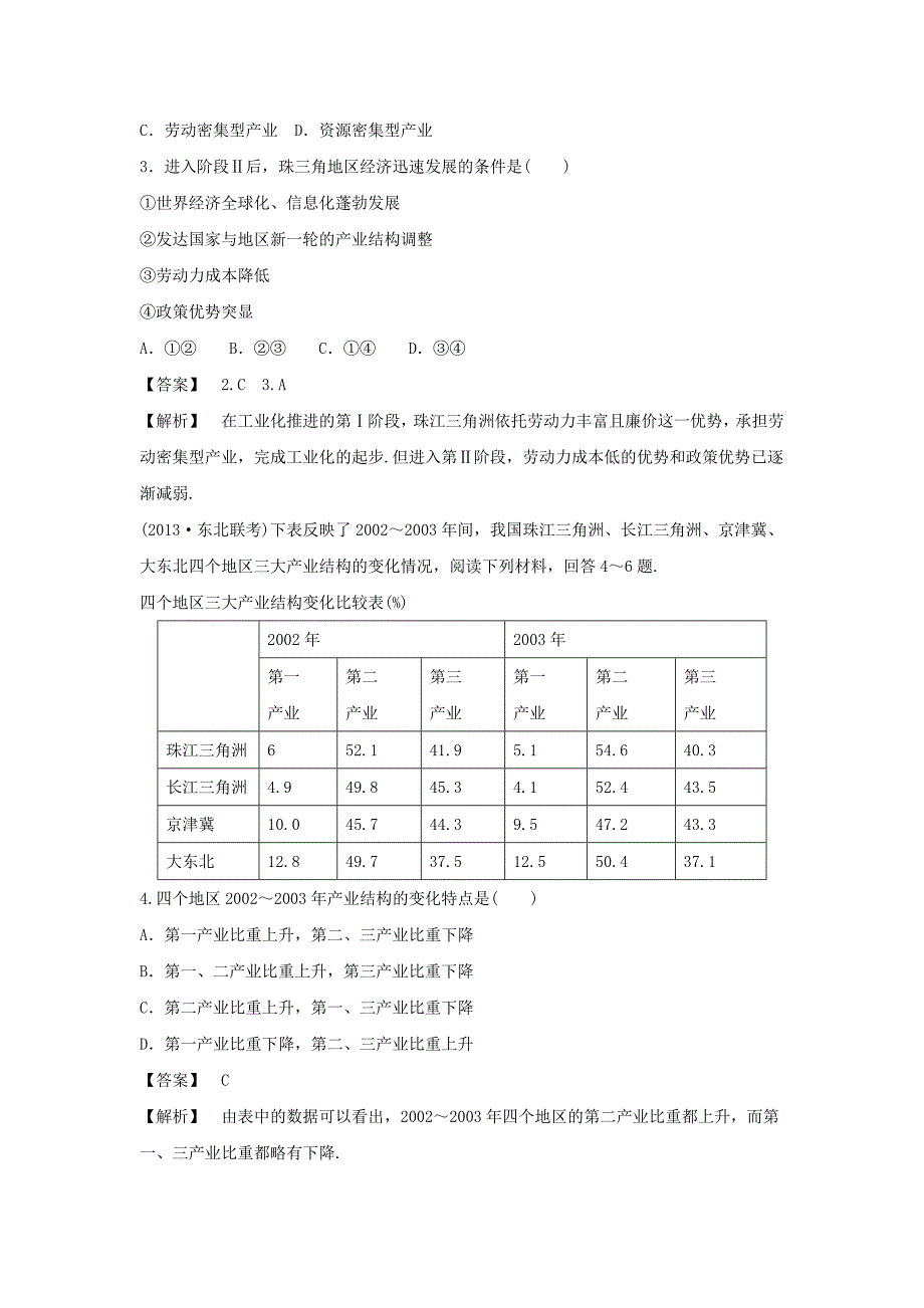 精编人教版高二地理必修三同步练习：4.2区域工业化与城市化──以我国珠江三角洲地区为例3 Word版含答案_第2页