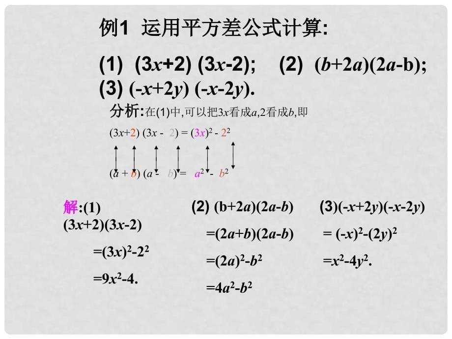 广西北流市民乐镇第一初级中学八年级数学上册 15.2.1 平方差公式课件 新人教版_第5页