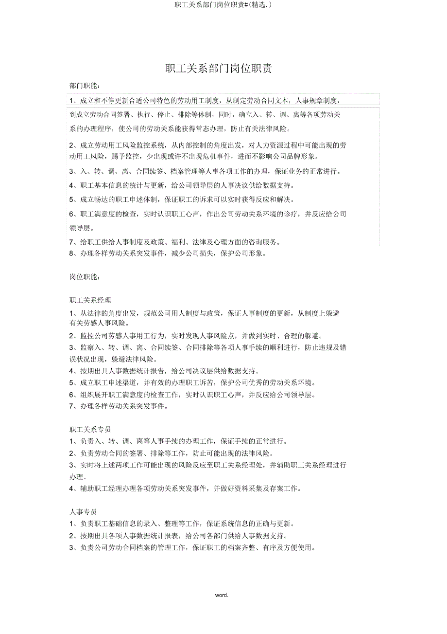 员工关系部门岗位职责.doc_第1页