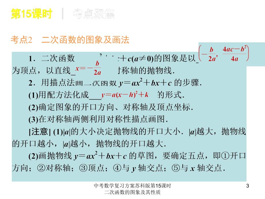 中考数学复习方案苏科版第15课时二次函数的图象及其性质课件_第3页