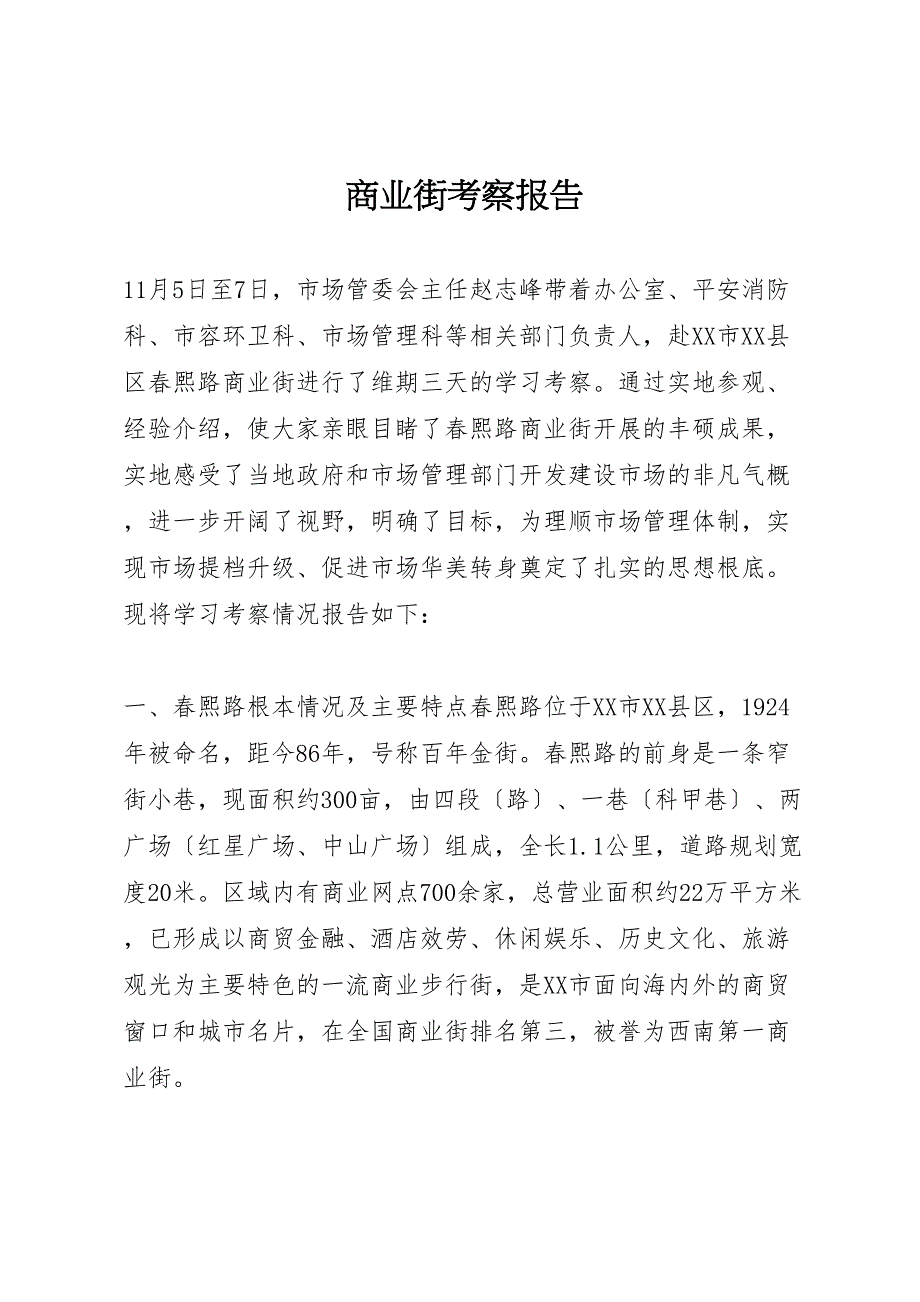 2023年商业街考察报告 .doc_第1页
