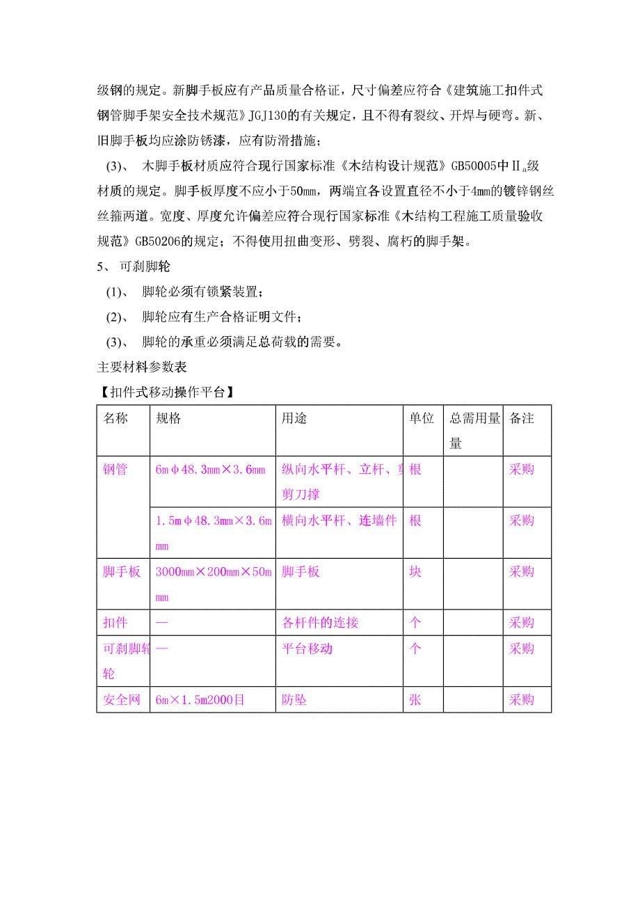 扣件式操作平台施工方案培训资料_第5页