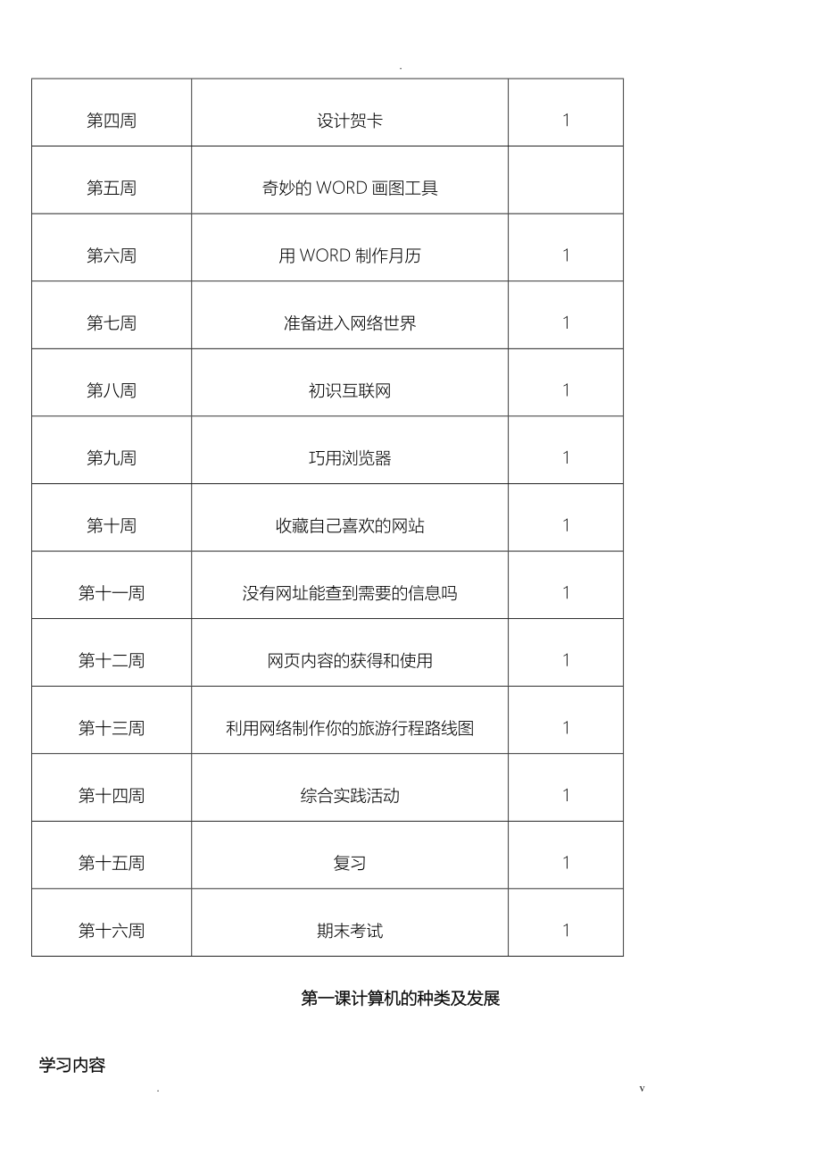 川教版小学信息技术教案四年级下册_第3页