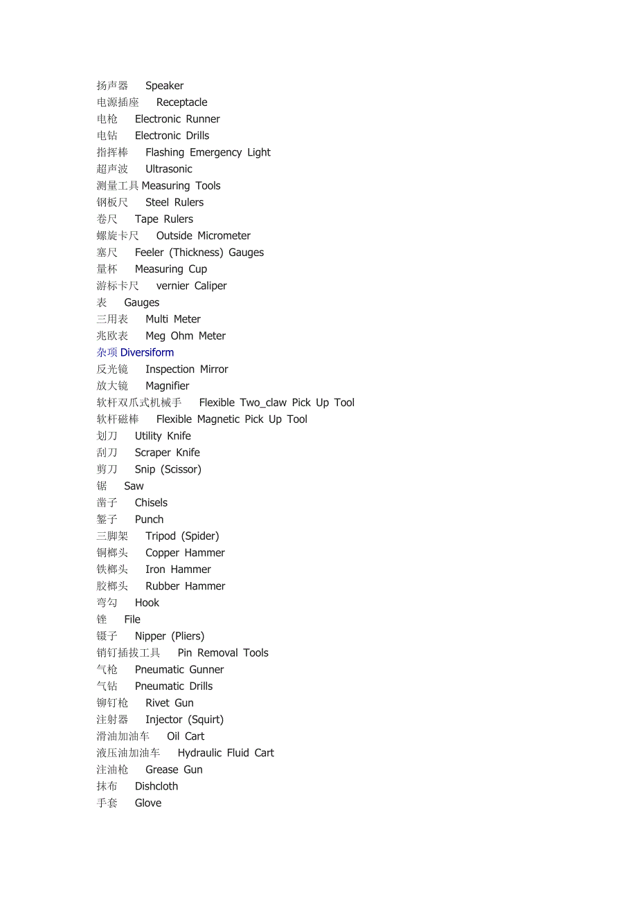 常用工具中英文对照.doc_第2页