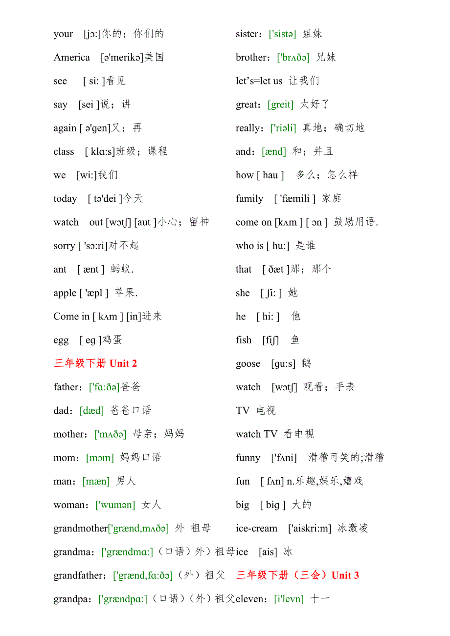 人教版小学英语单词表_第4页