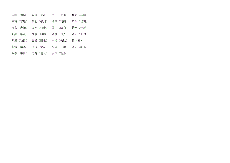 新课标人教版四年级语文下册近义词反义词_第2页