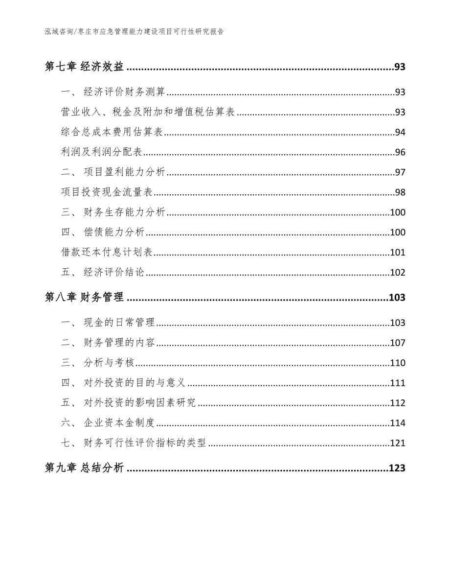 枣庄市应急管理能力建设项目可行性研究报告（模板）_第5页