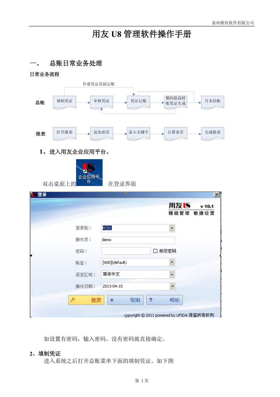 [企业管理]用友U8财务业务一体化操作手册_第1页