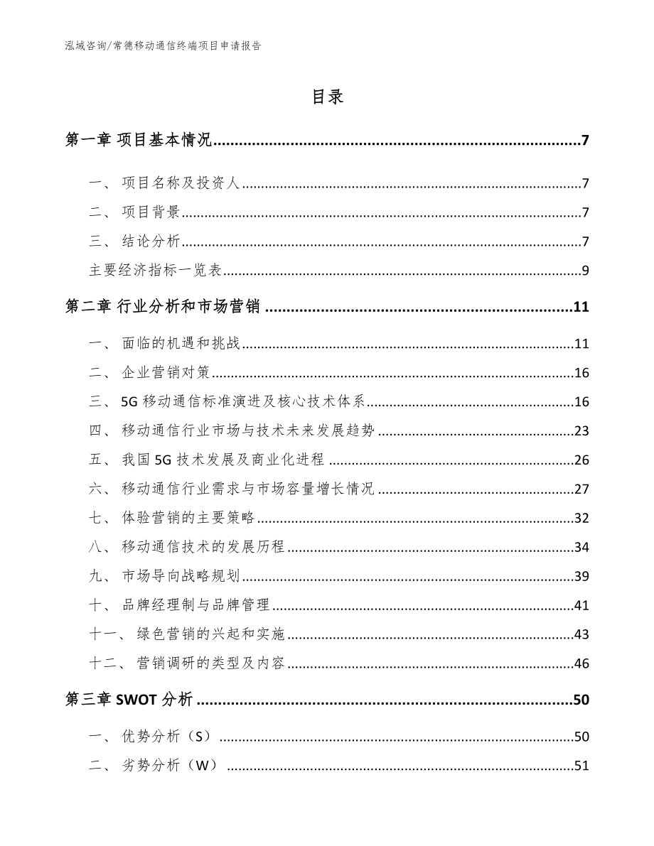 常德移动通信终端项目申请报告【模板范文】_第2页