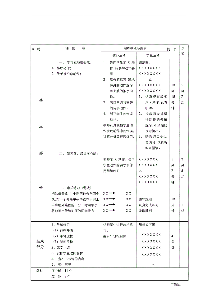 原地推铅球教案3个_第3页