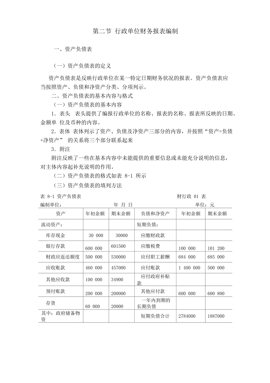 行政单位会计报表_第1页