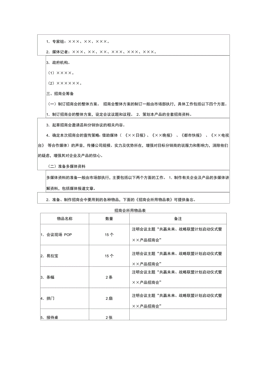 渠道招商会操作方案_第2页