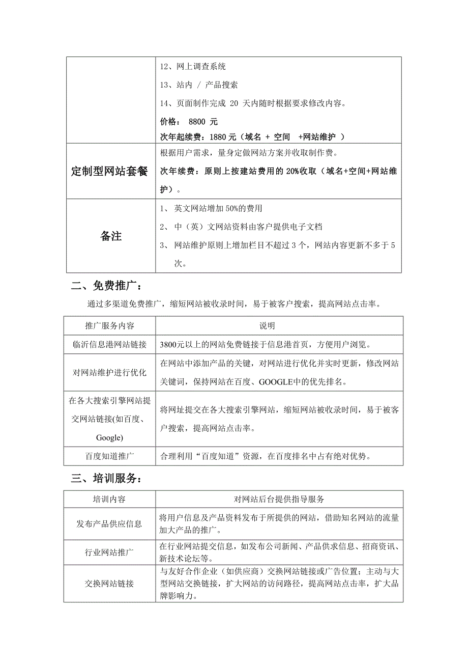 临沂联通网站建设套餐和网站推广方案_第3页