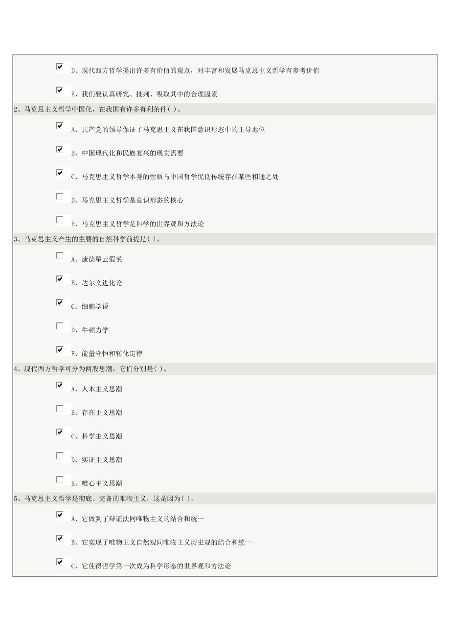 (完整版)郑州大学《马哲》网上测试答案.doc_第2页