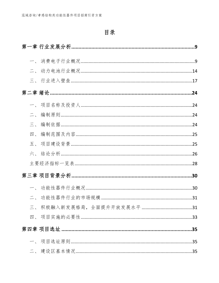 孝感结构类功能性器件项目招商引资方案范文参考_第2页