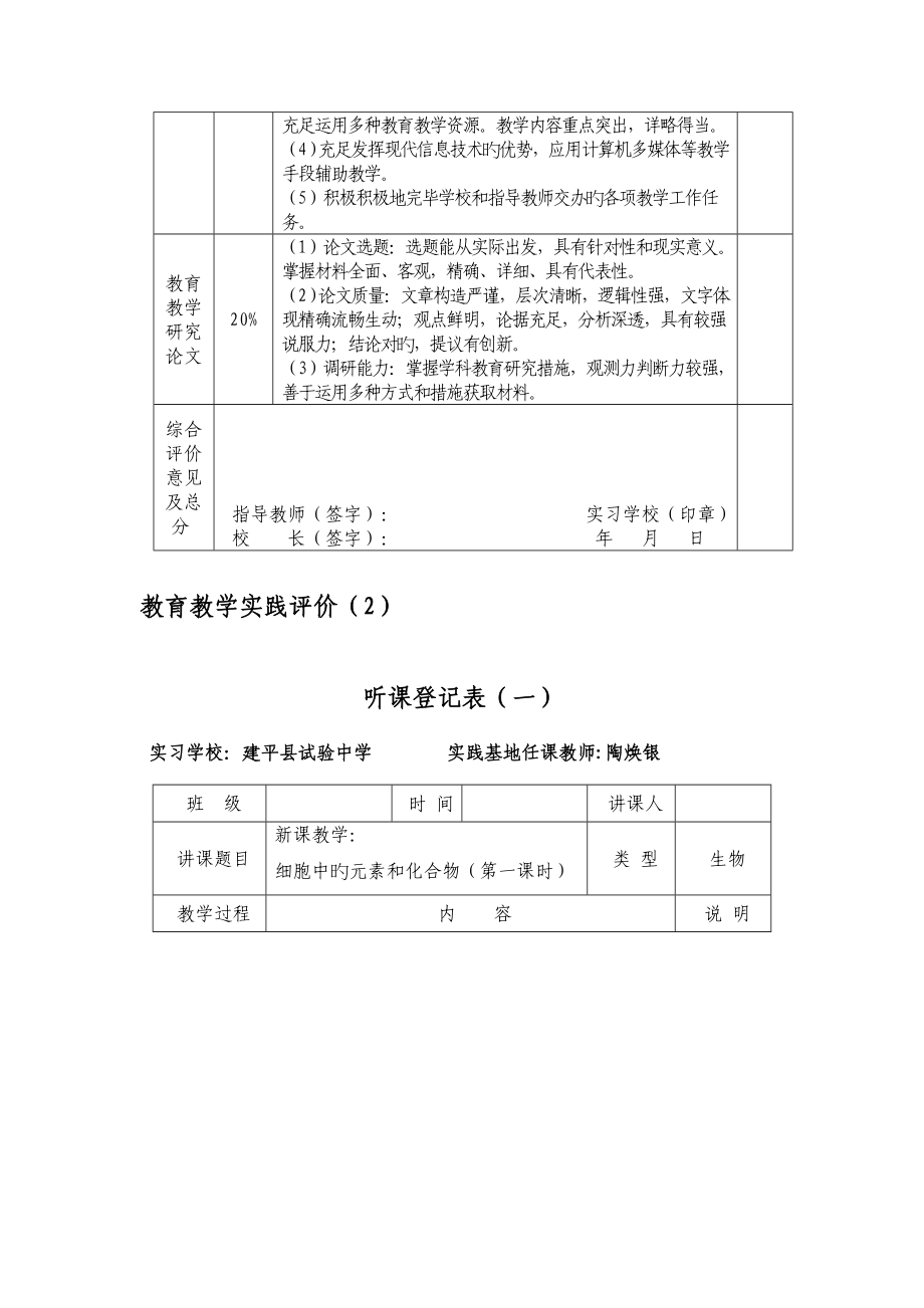 教育教学实践评价手册高中生物_第4页