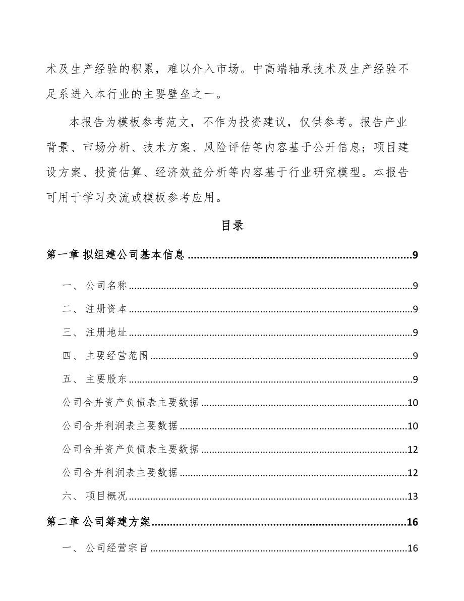 西宁关于成立回转支承公司可行性研究报告_第3页