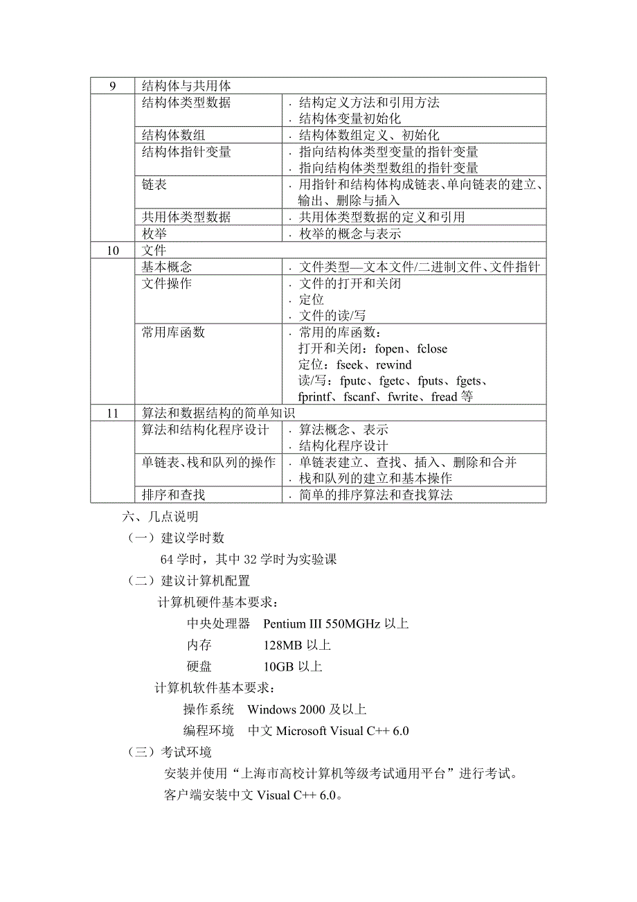 上海市高等学校计算机等级考试(二级)《C程序设计》考试大纲.docx_第4页