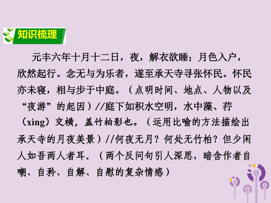 中考语文锁分二轮复习文言文阅读记承天寺夜游课件北师大版2_第2页