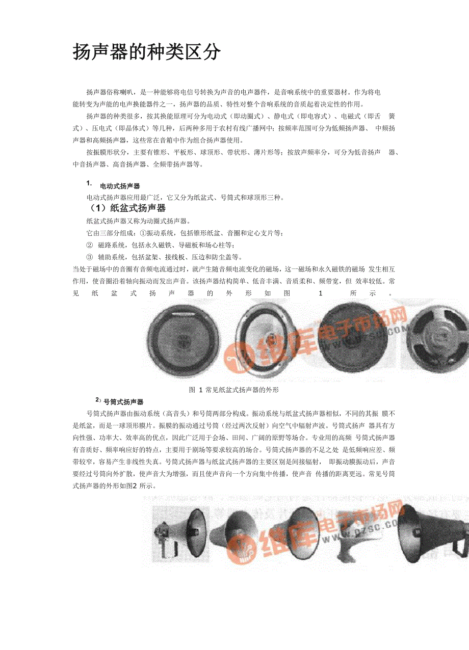 扬声器的种类区分_第1页