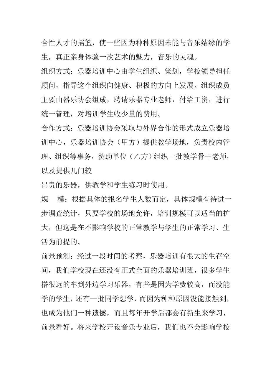 乐器培训中心创业计划书_第5页