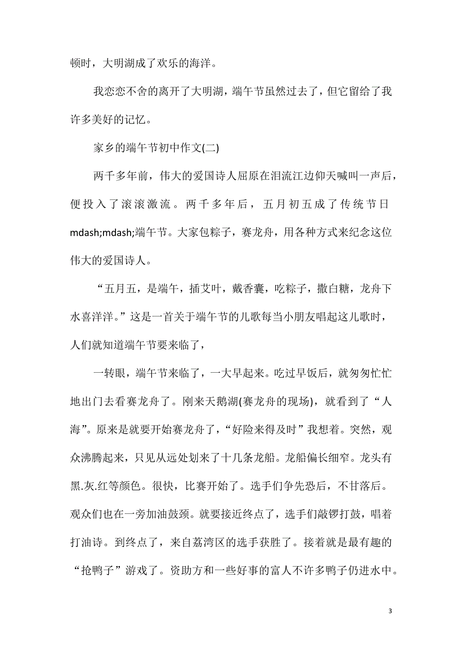 家乡的端午节初中作文五篇_第3页