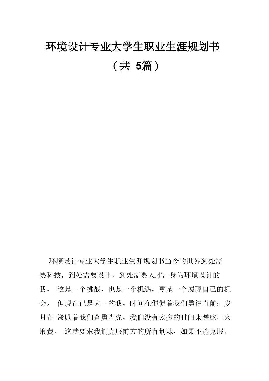 环境设计专业大学生职业生涯规划书_第1页