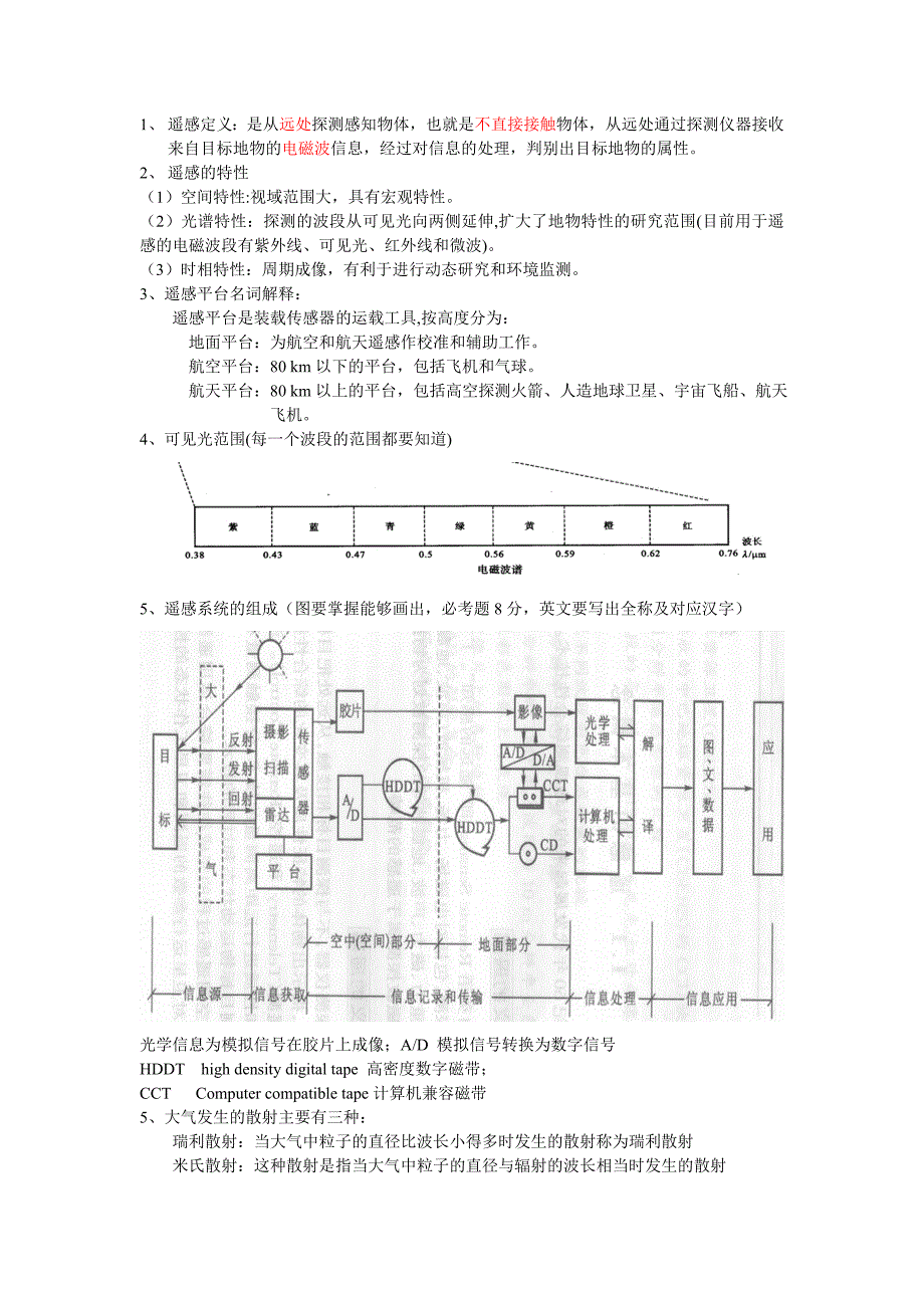 遥感大学期末考试重点_第1页