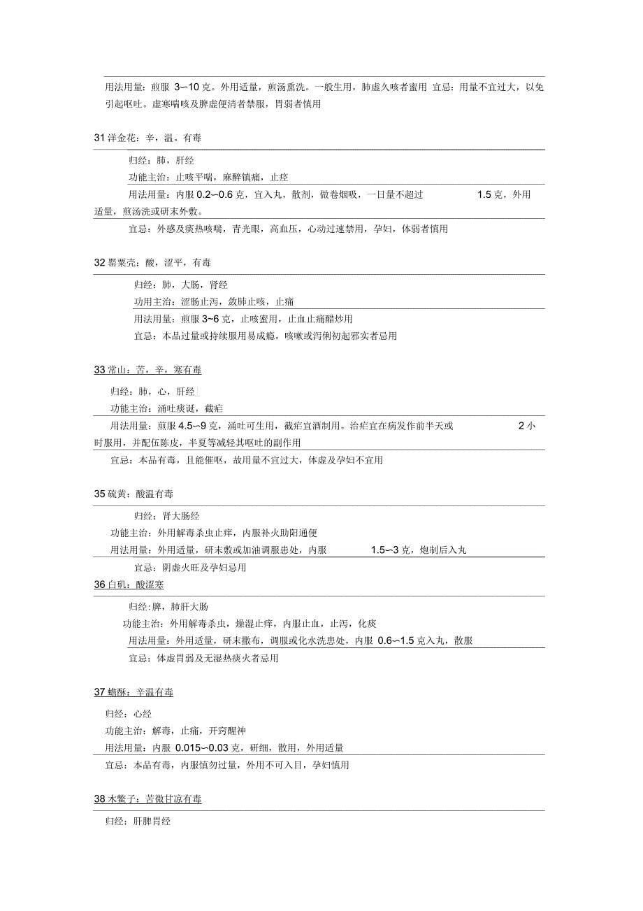 常用毒性中药饮片和用法用量_第5页