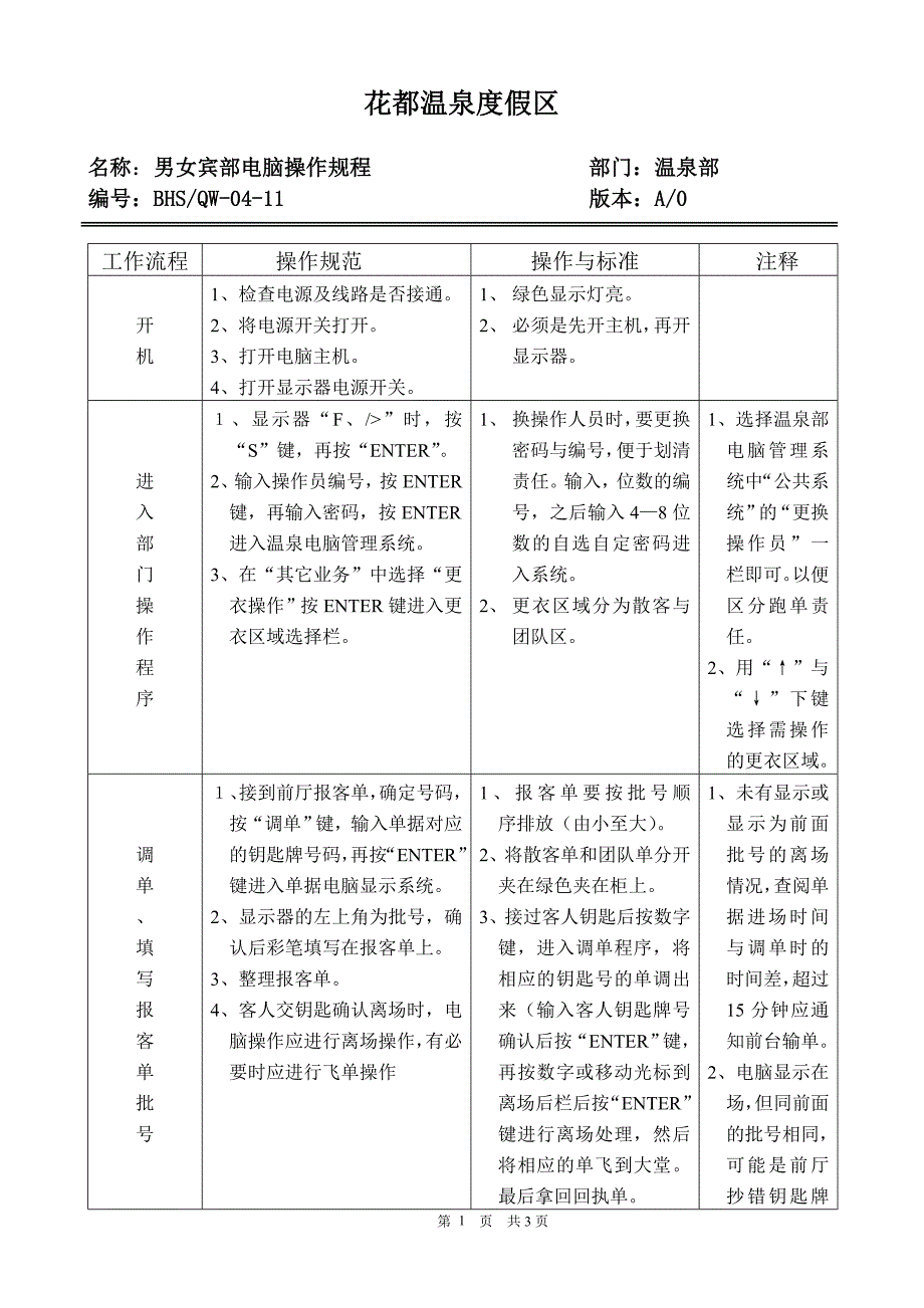11男女宾部电脑操作规程_第1页