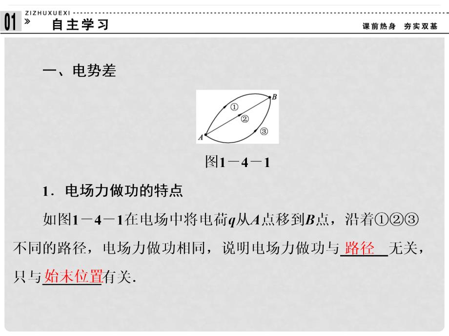 高中物理 1.4 电势和电势差同步课件 粤教版选修31_第3页